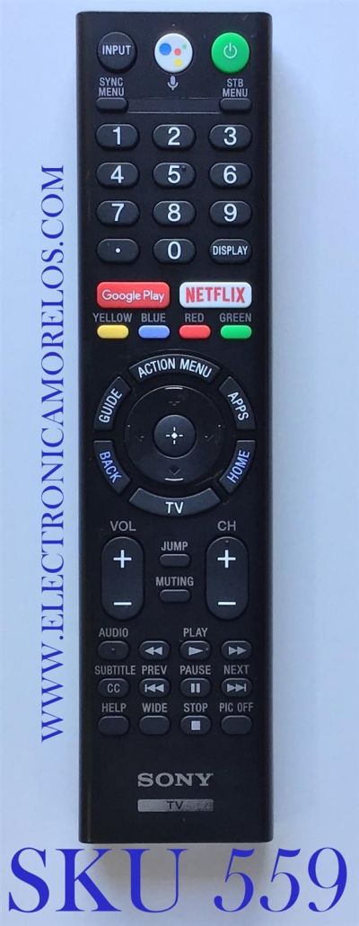 CONTROL REMOTO ORIGINAL CON COMANDO DE VOZ PARA TV SONY / NUMERO DE PARTE RMF-TX310U / Q19D0514186 / MG3-TX300U / 2575A-TX300U / MODELO XBR-85X900F / XBR-65A8G / XBR-55A8G / KD-75X780F / KD-65X750F / XBR-70X830F / XBR-49X800G / XBR-43X800G